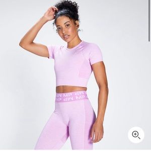 MyProtein Women’s Curve Crop Short Sleeve T-Shirt - PETAL